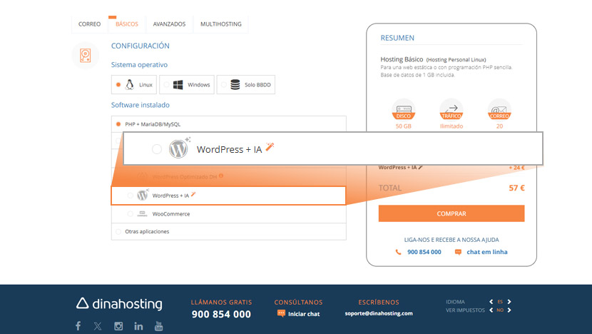 Selecciona el teu WordPress + IA